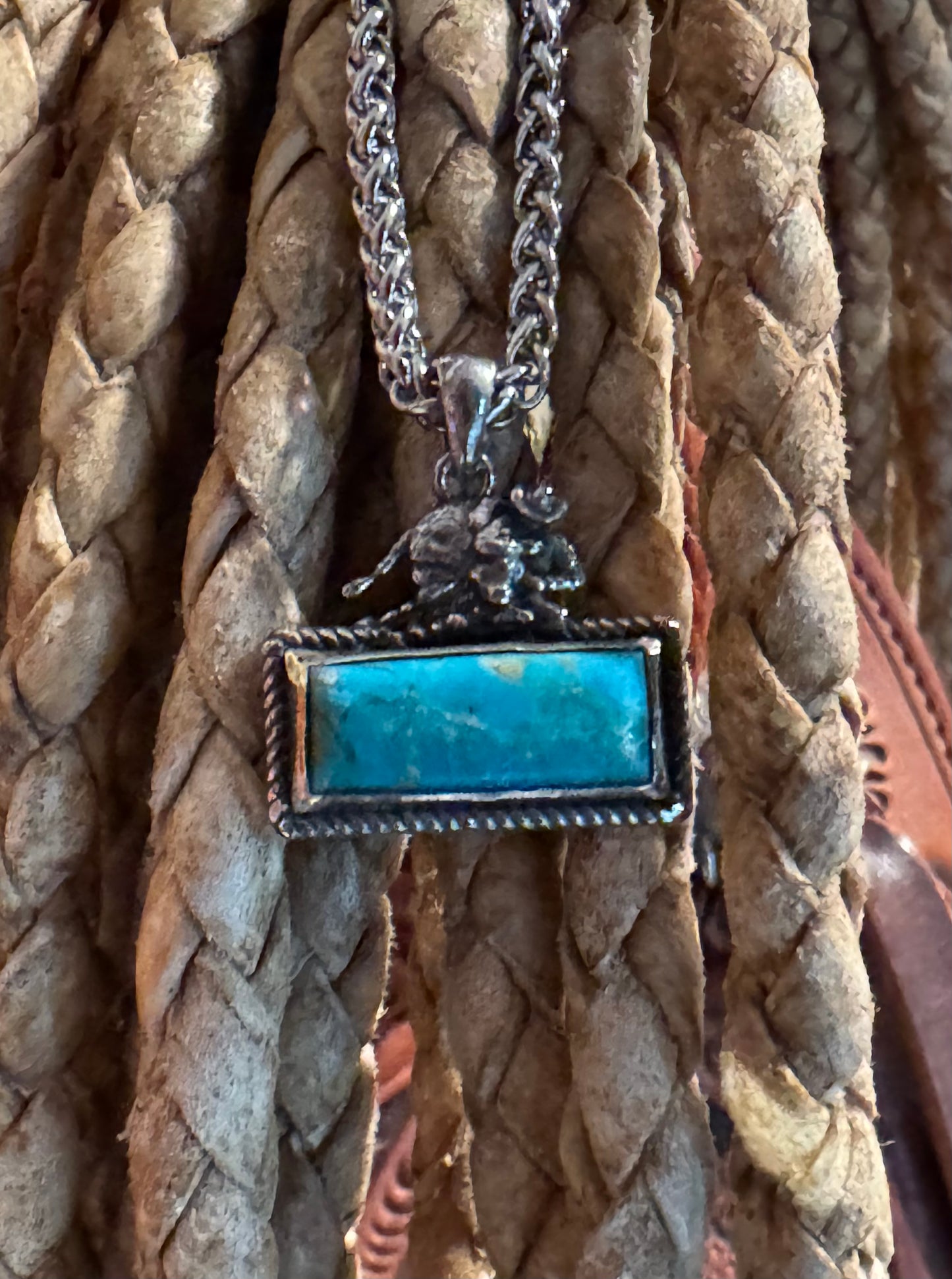 Steer wrestler on Turquoise bar
