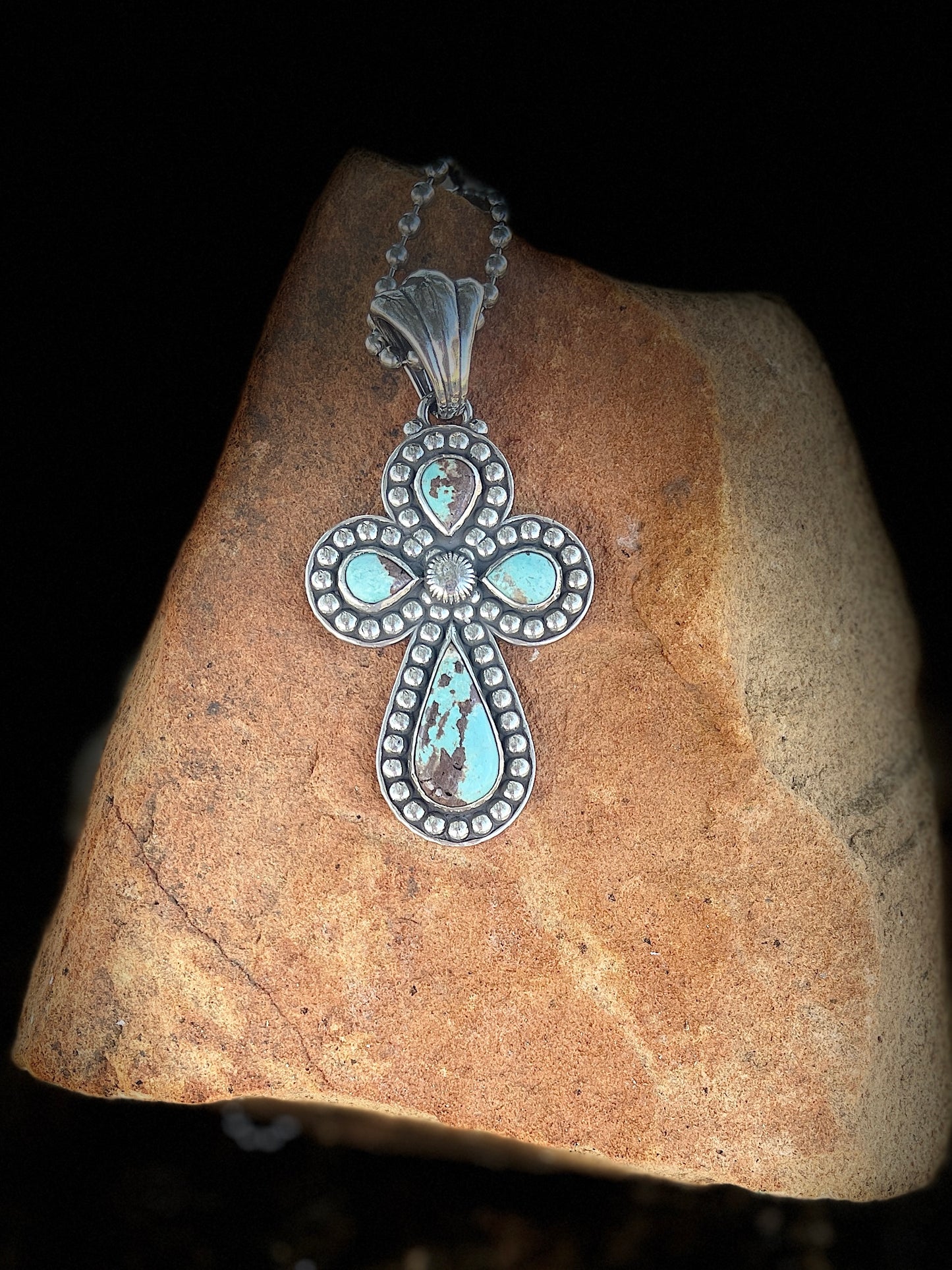 Teardrop turquoise cross