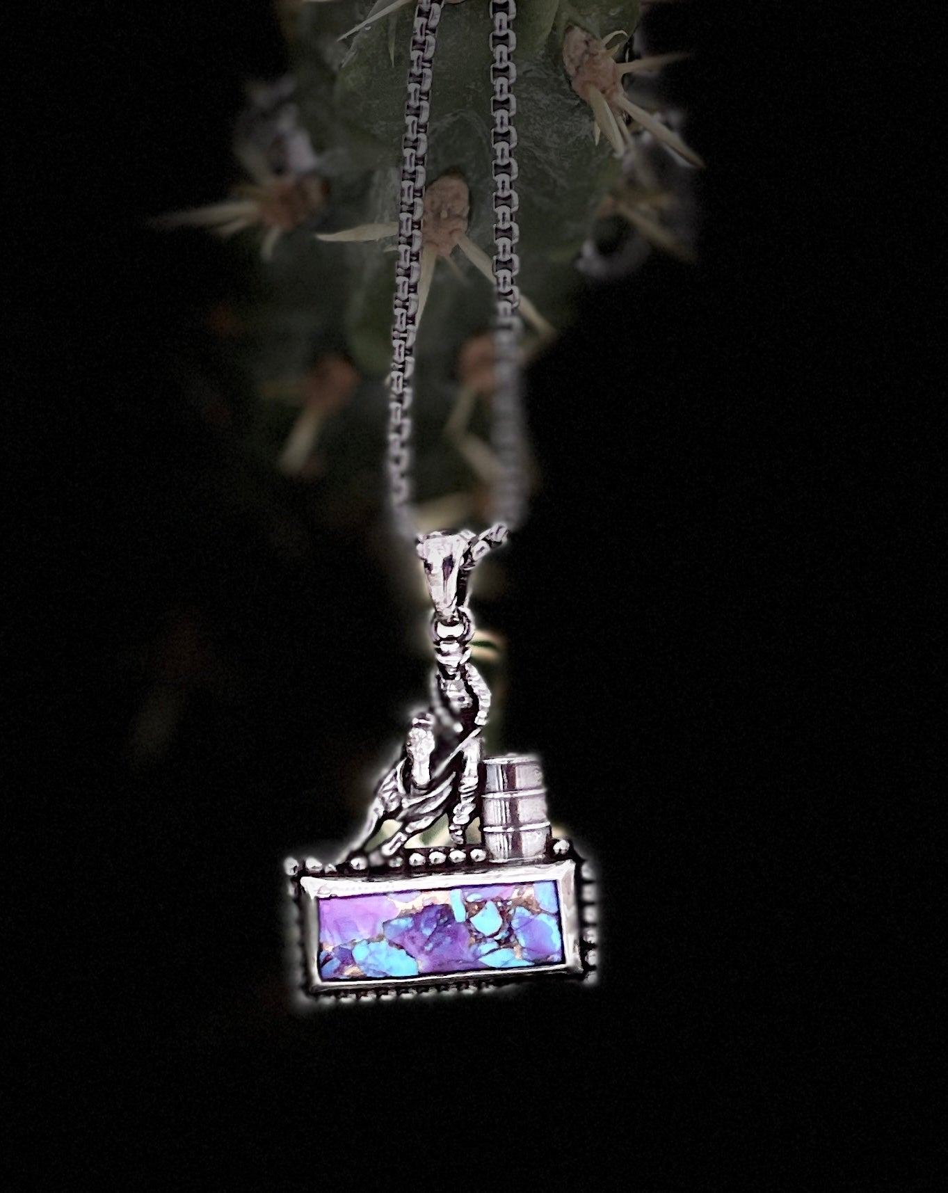 Barrel racer on bar turquoise small