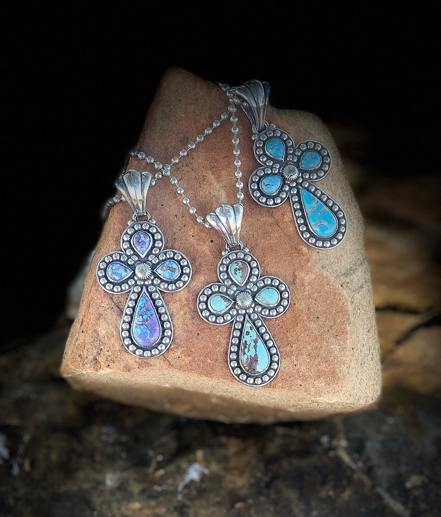 Teardrop turquoise cross