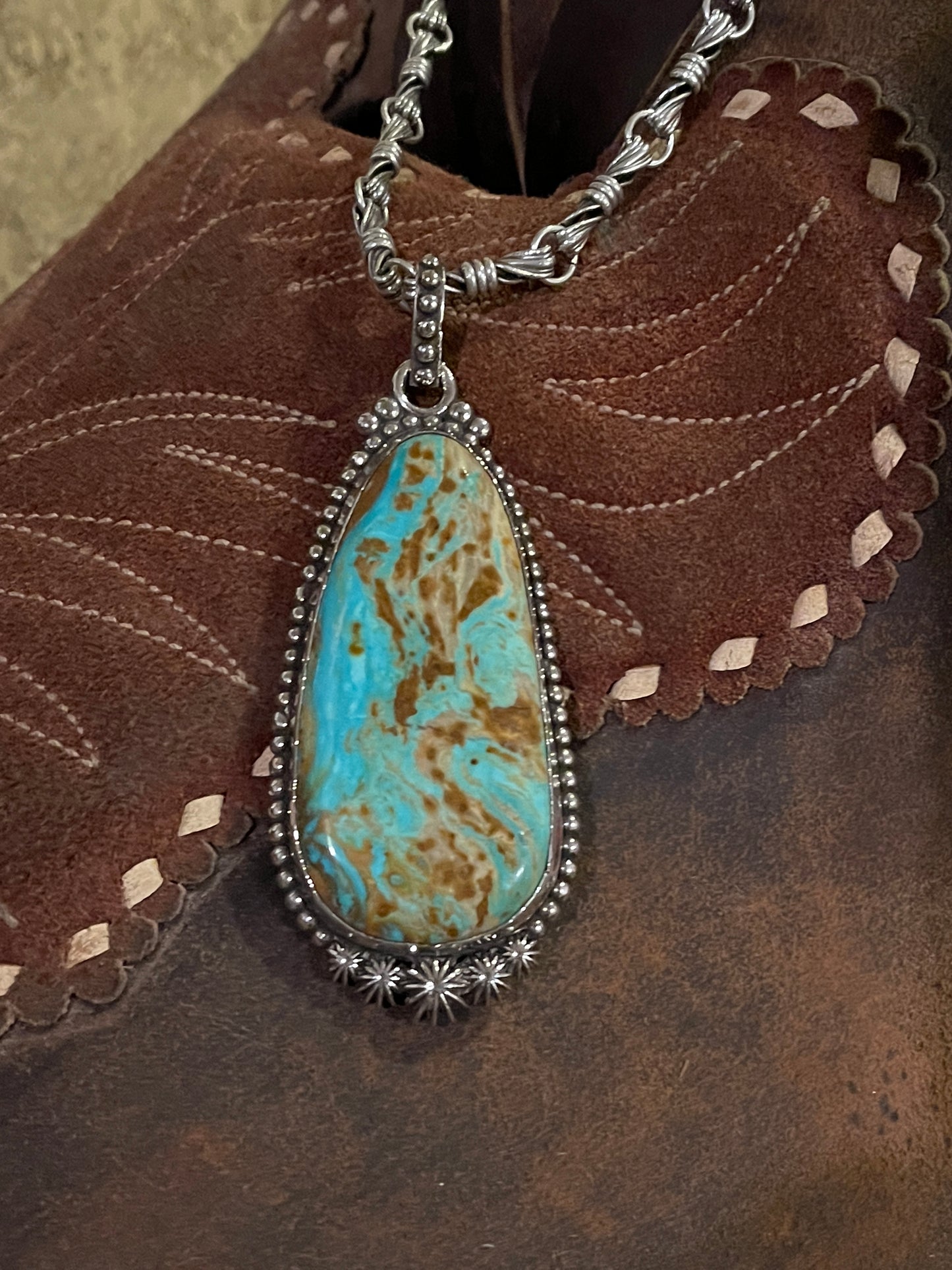 Señorita Large turquoise pendant
