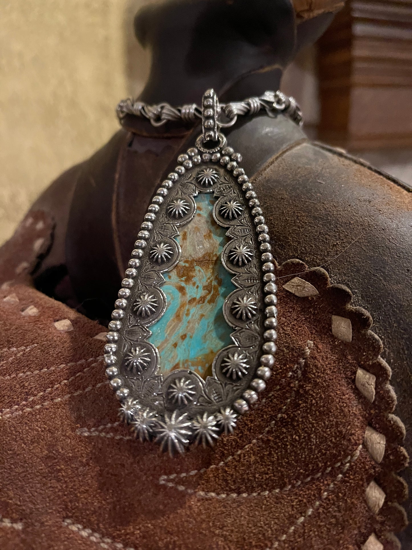 Señorita Large turquoise pendant