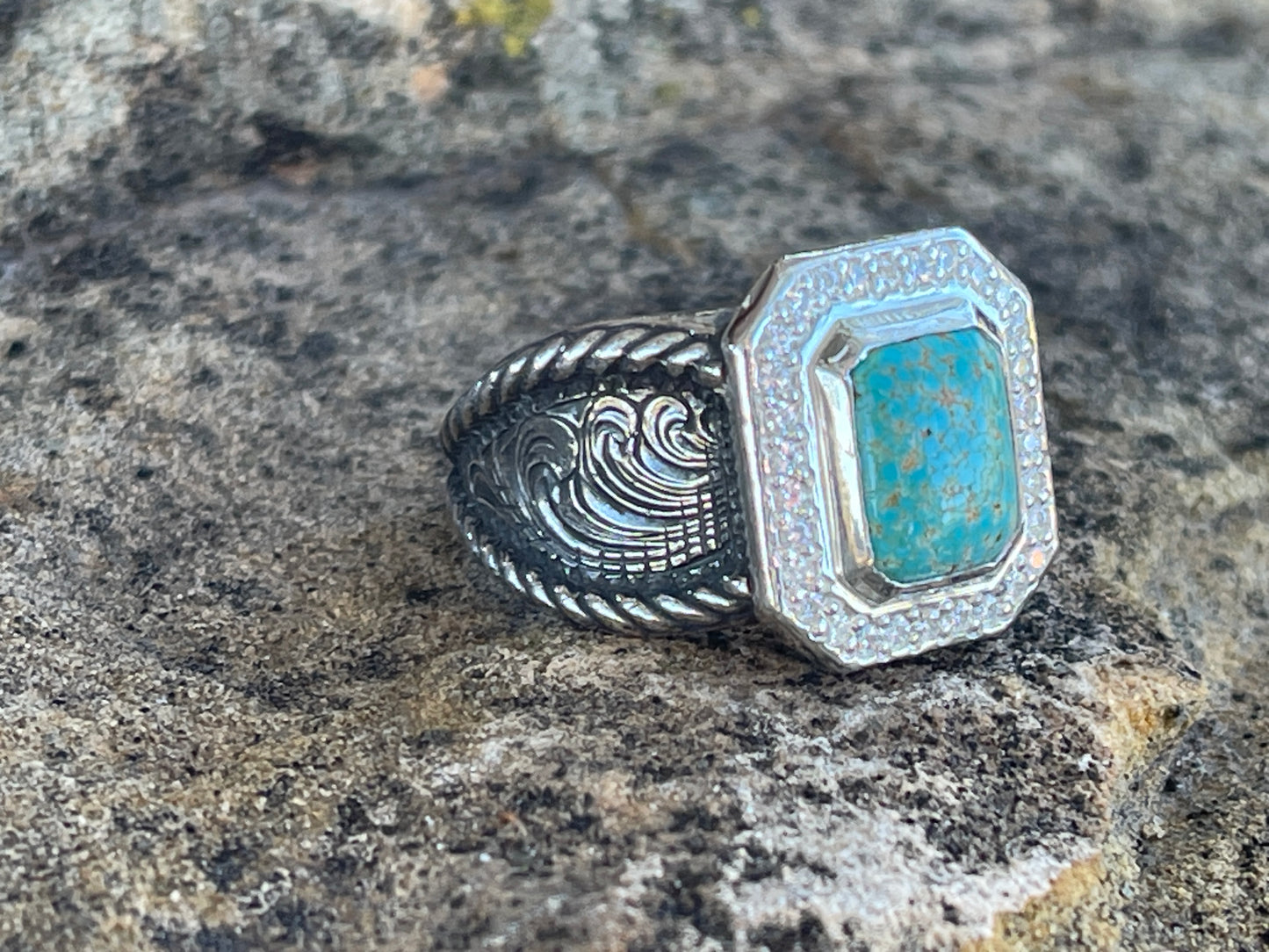 Kelli Square halo turquoise size 7