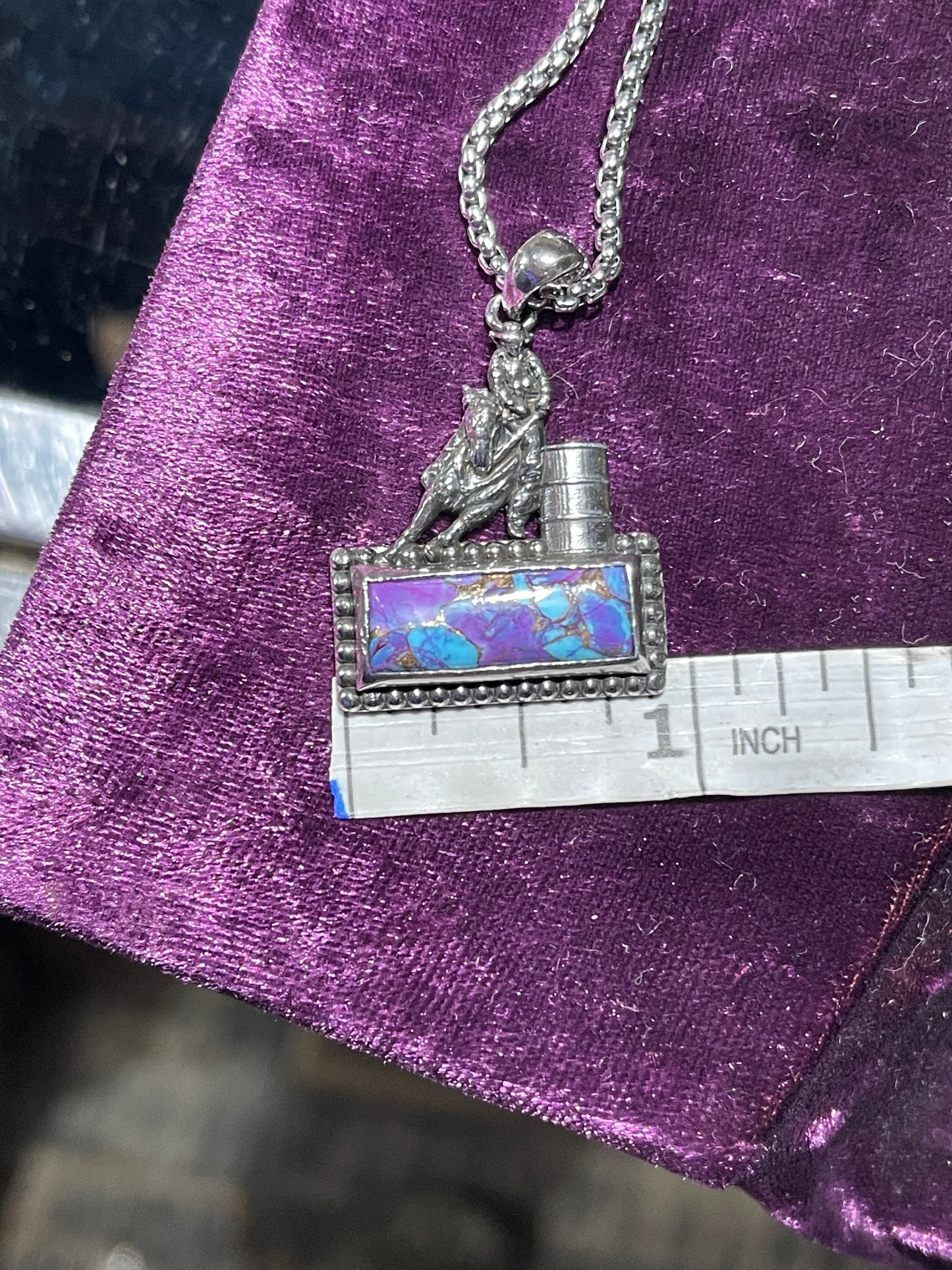 Barrel racer on bar turquoise small