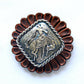 1.5" Square Bronc Rider scarf slide with roped border