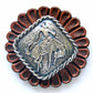 1.5" Square Bronc Rider scarf slide with roped border