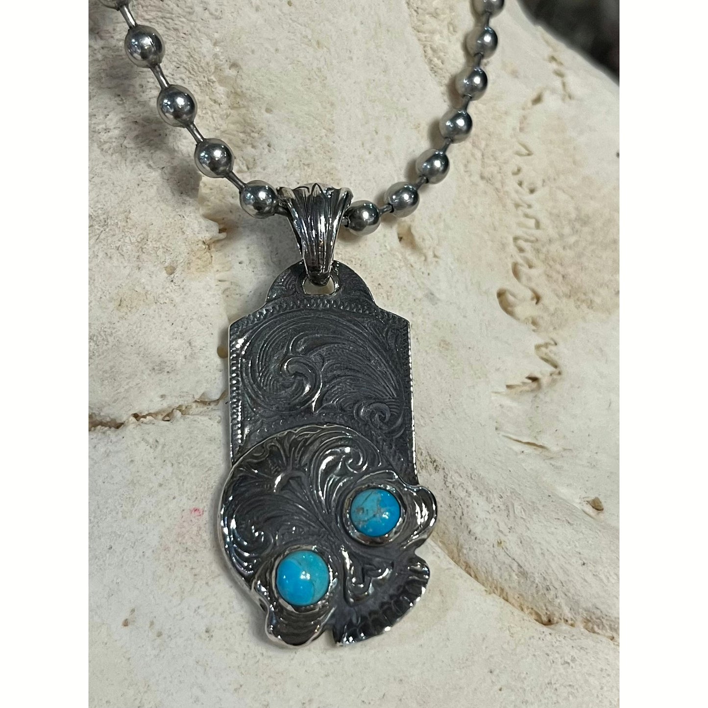 Skull Dog Tag Necklace