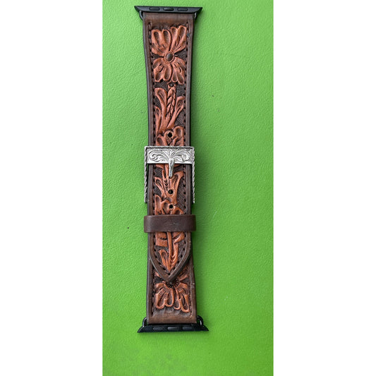 Floral Tooled IWatch Band