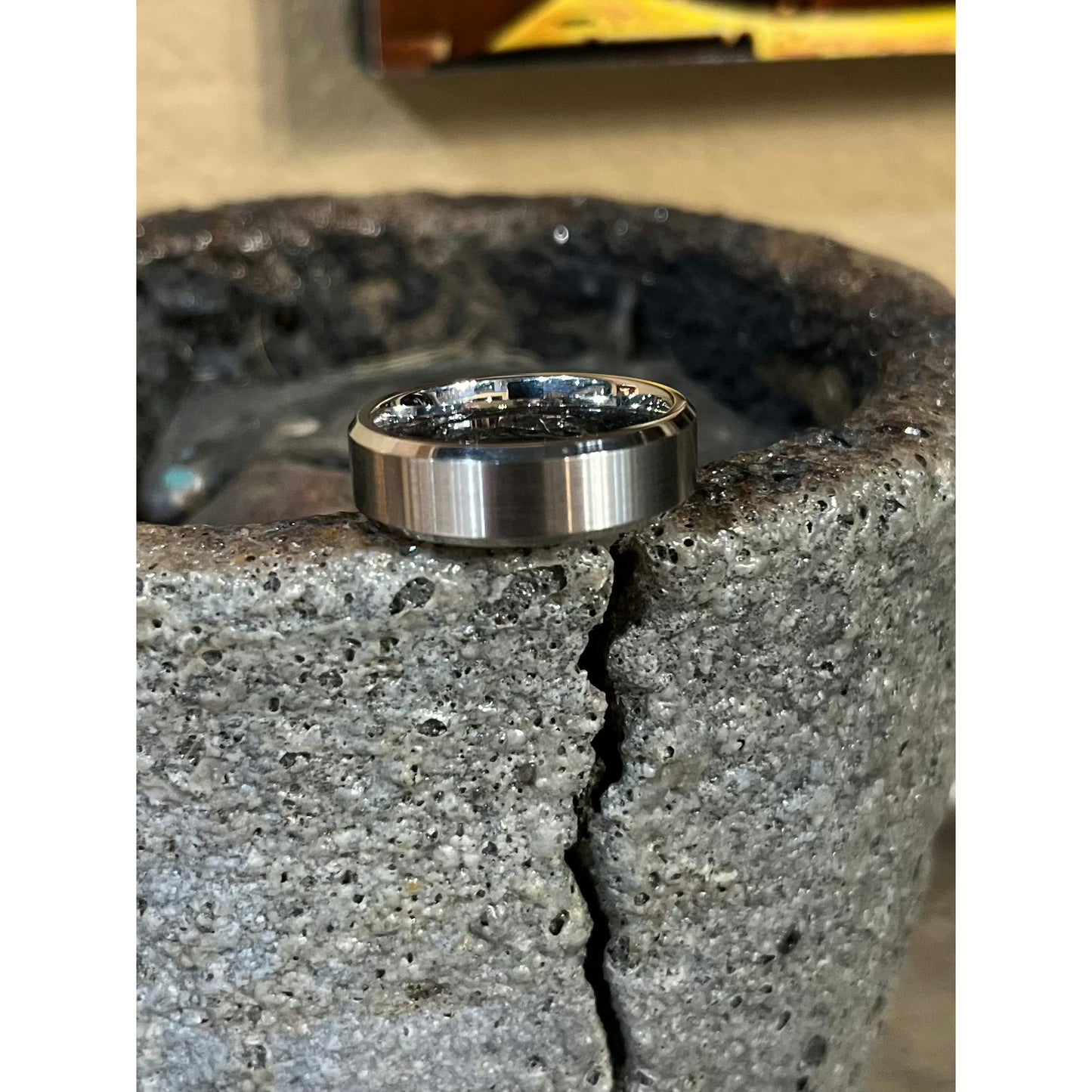 Sterling silver men's wedding band.