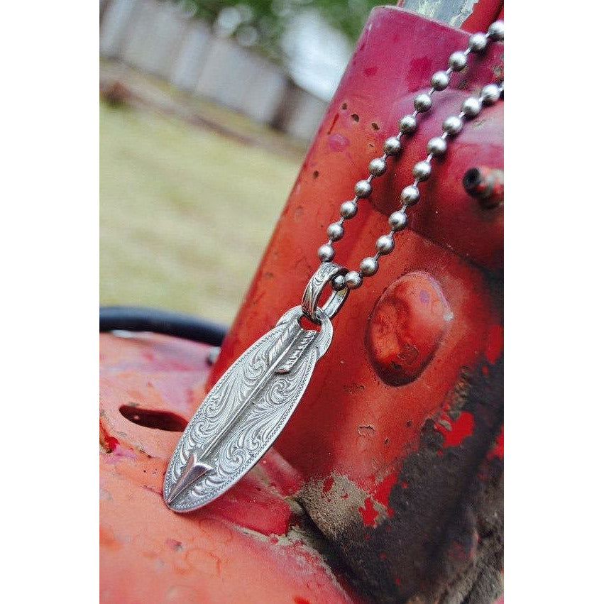 Engraved Arrow Pendant