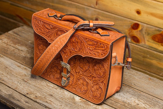 Natural Floral Antique Briefcase