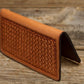 Saddle Tan Checkbook Cover Spider Tooling