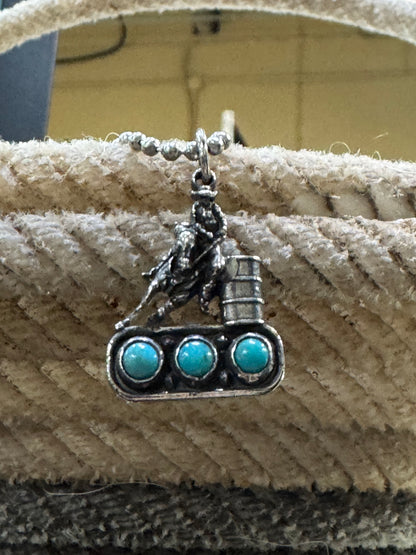 Barrel racer on 3 turquoise