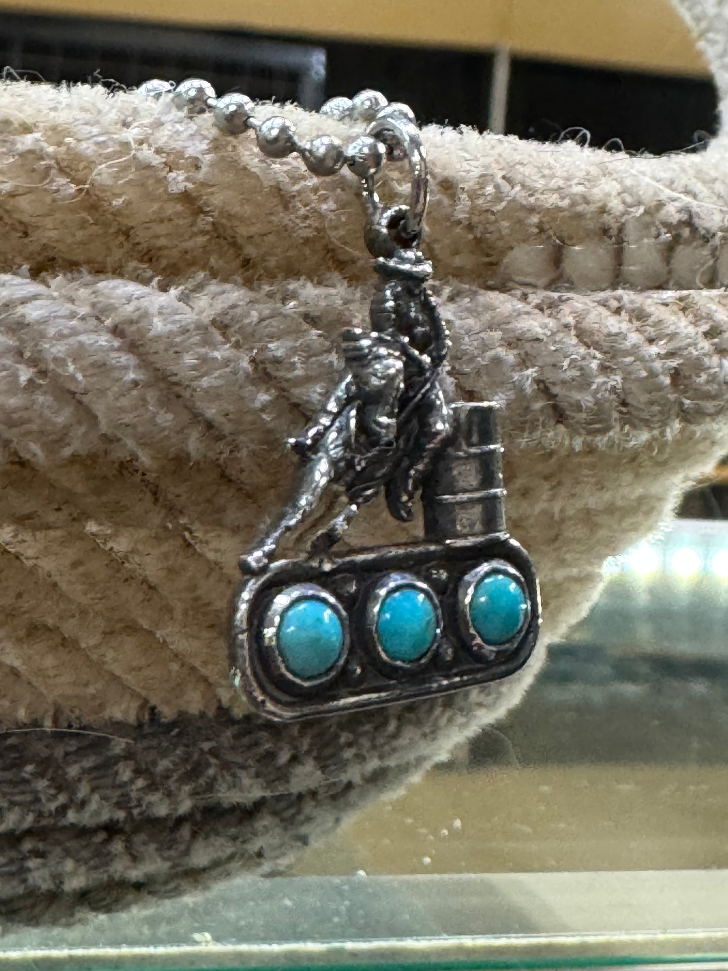 Barrel racer on 3 turquoise