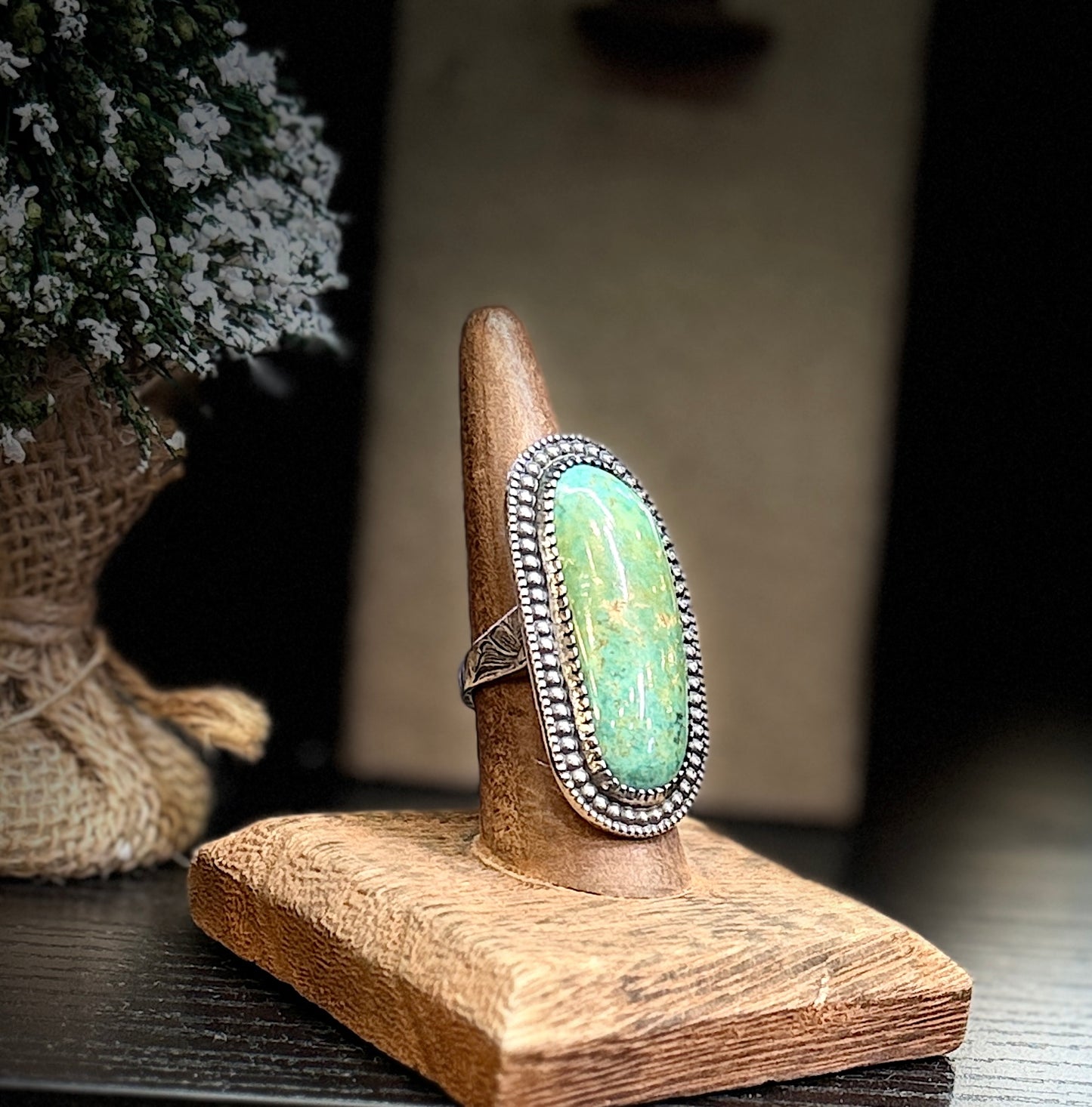 Statement turquoise ring ￼size 8