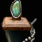 Beaded statement turquoise ring size 8