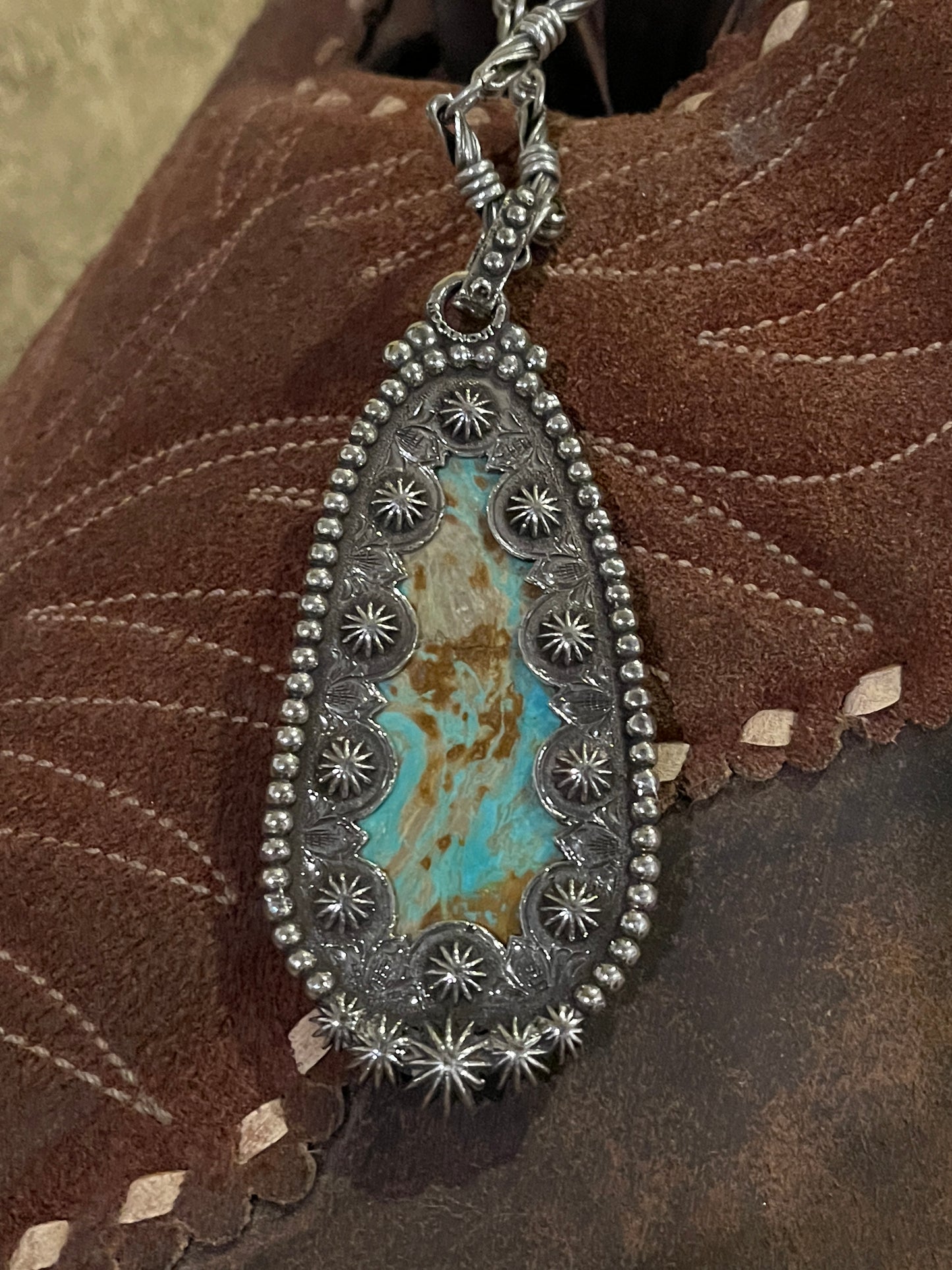 Señorita Large turquoise pendant