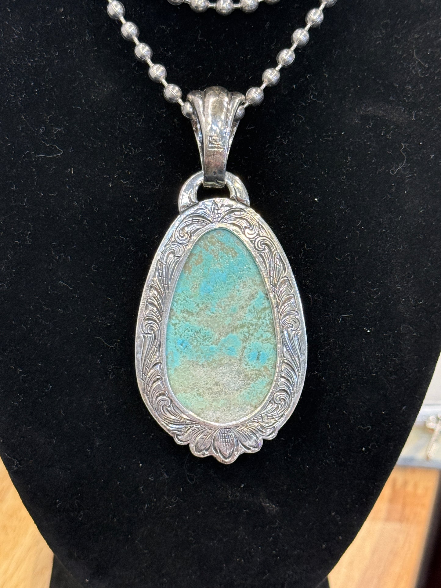Teardrop turquoise pendant