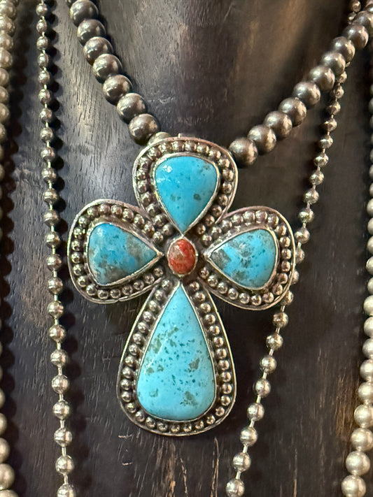 Guitar Pick turquoise cross