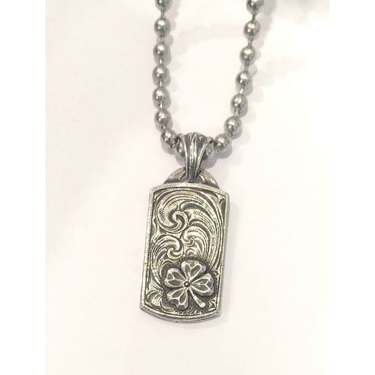 Lucky Clover Dog Tag Pendant