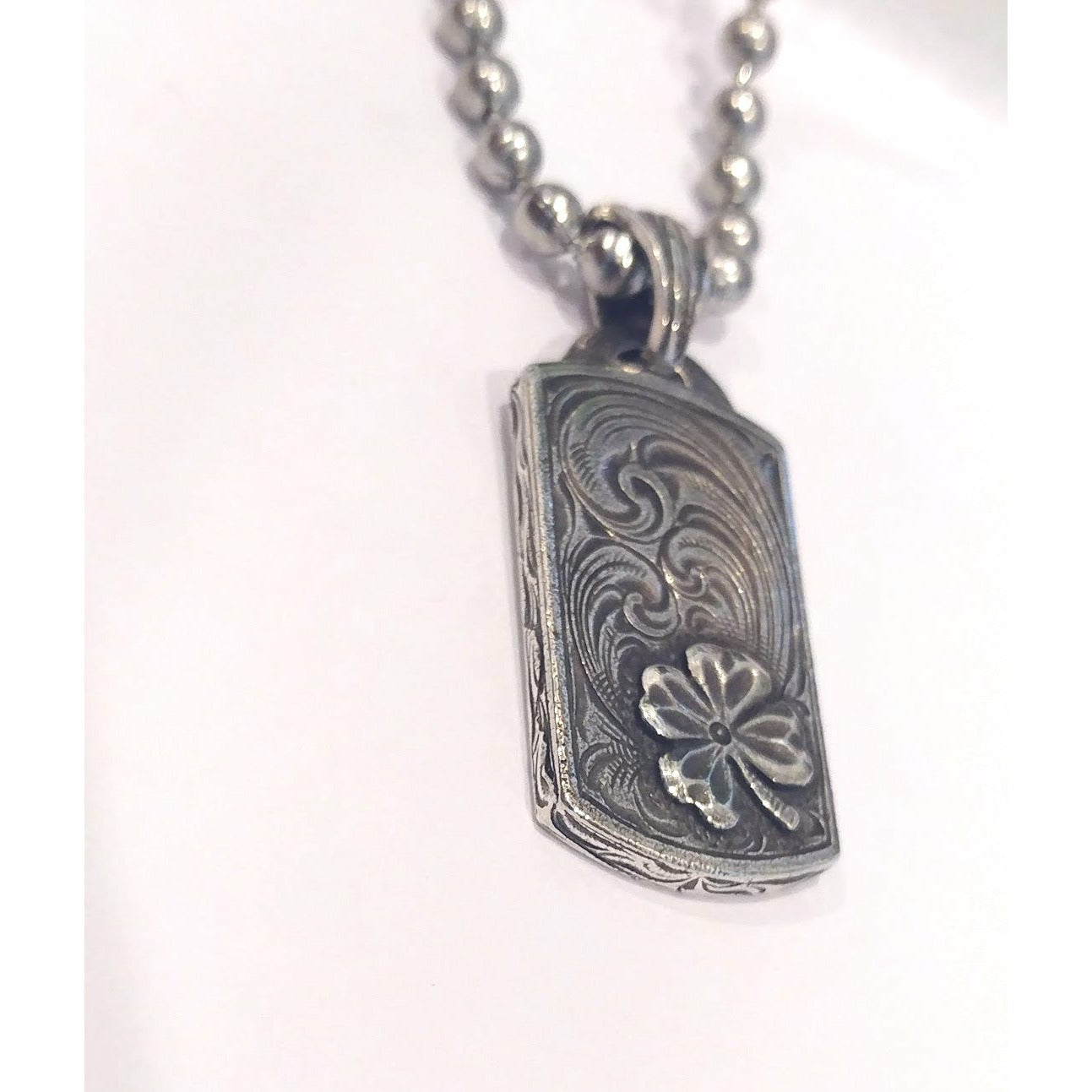 Lucky Clover Dog Tag Pendant