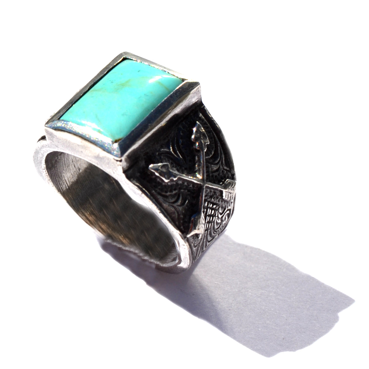 Crossed Arrow Turquoise Ring