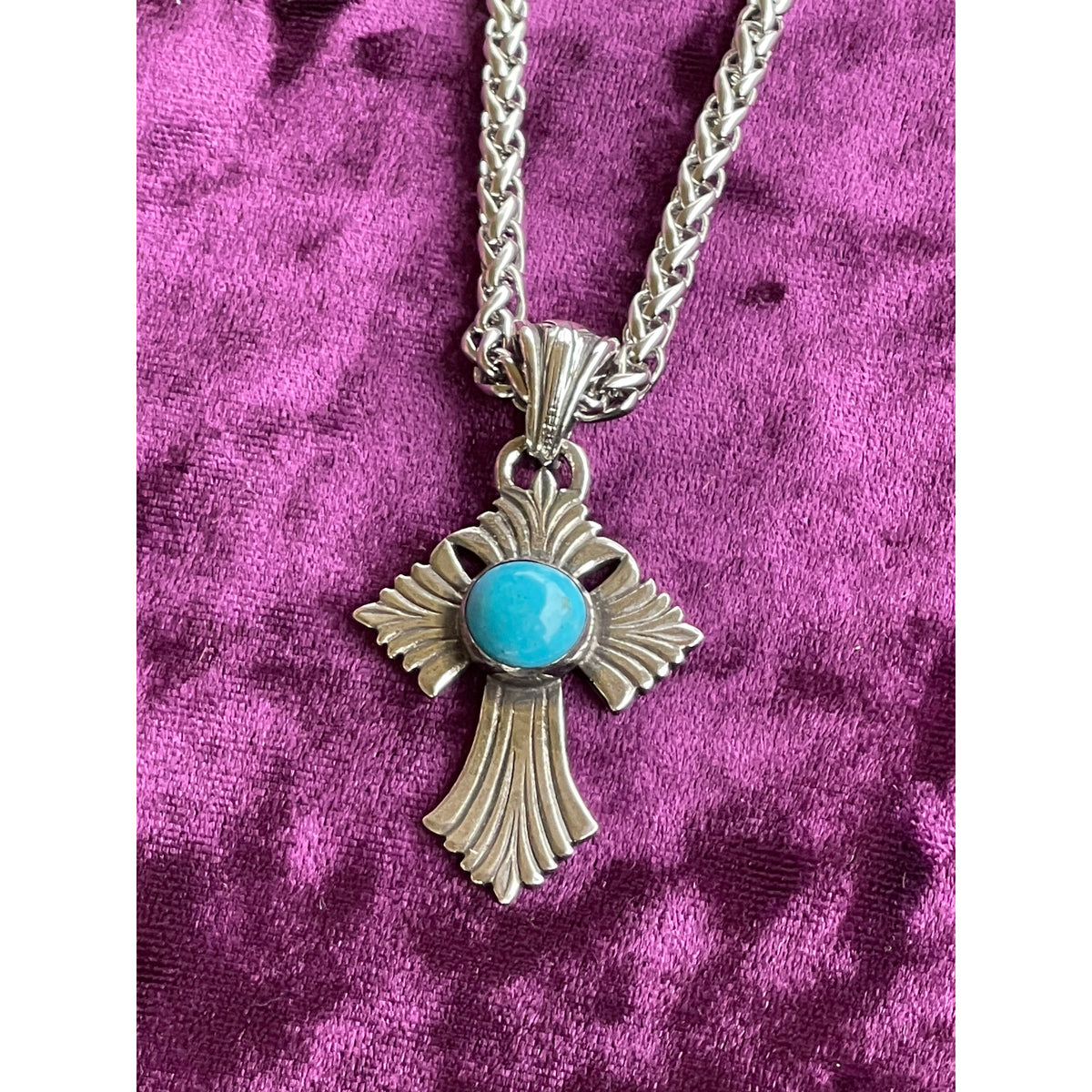 Yucca Cross Yucca Turquoise Cross Pendant – Rockin Out Silver