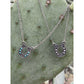 Custom Sterling silver horseshoe necklace with options of turquoise inlay or cz stones assembled on a fixed 22” chain.