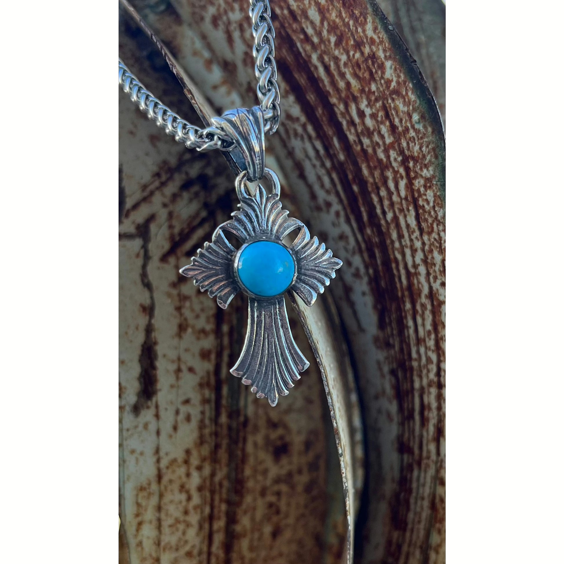 Yucca Cross Yucca Turquoise Cross Pendant – Rockin Out Silver