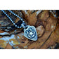The "Lucky Rockstar" Guitar Pick Pendant is a handmade solid sterling silver pendant with a western style engraved scrolling in the background of an overlaid horseshoe with a star in the center of the horseshoe.  